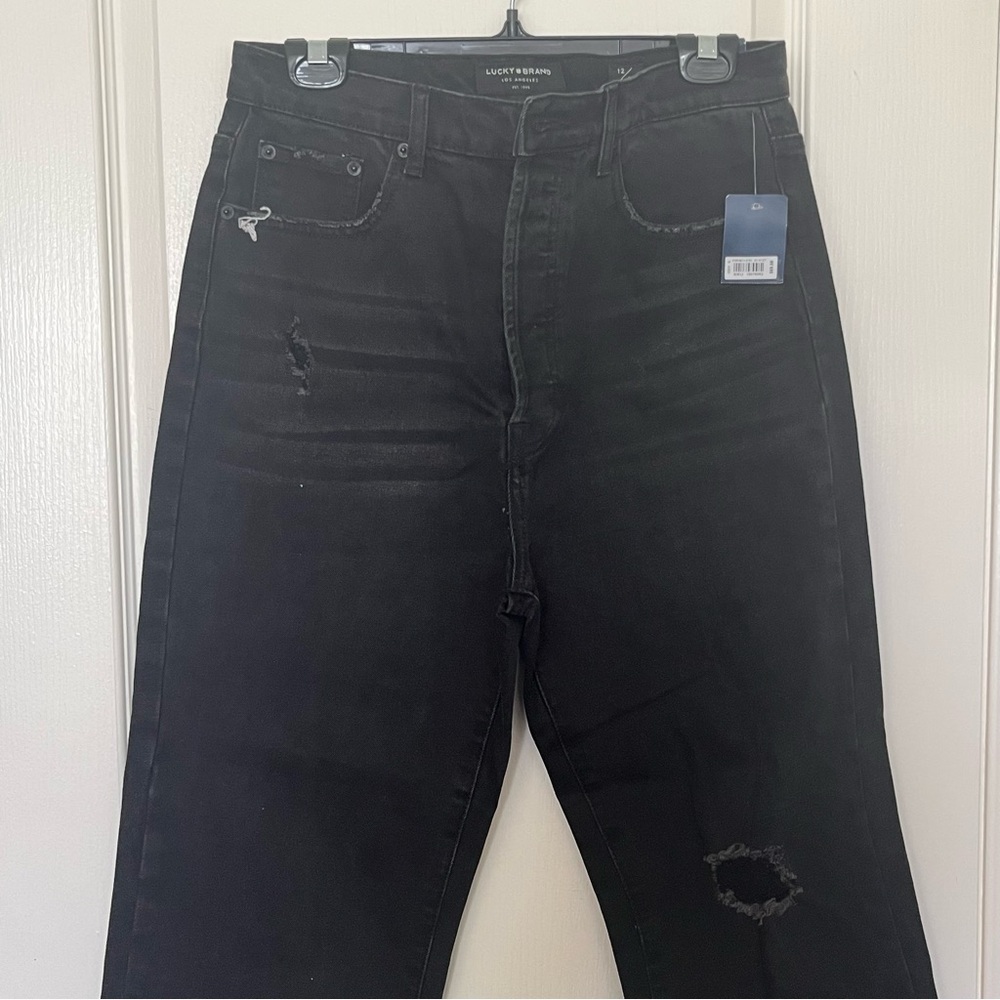 LUCKY BRAND NWT Super High Rise Straight Black Size 12/31